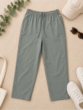 CALIA Carrie Underwood Sage Green Cropped Wide Leg Pants Small